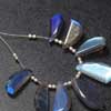 Blue Flash Natural Labradorite Cut Gemstone Briolette Bead 8 Beads and Size 17mm to 25mm approx.